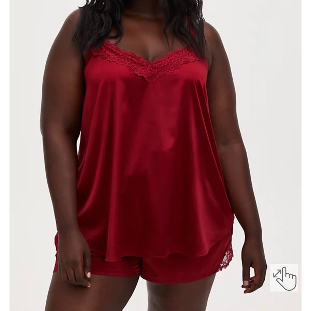NWOT Red Satin Sleep Set
